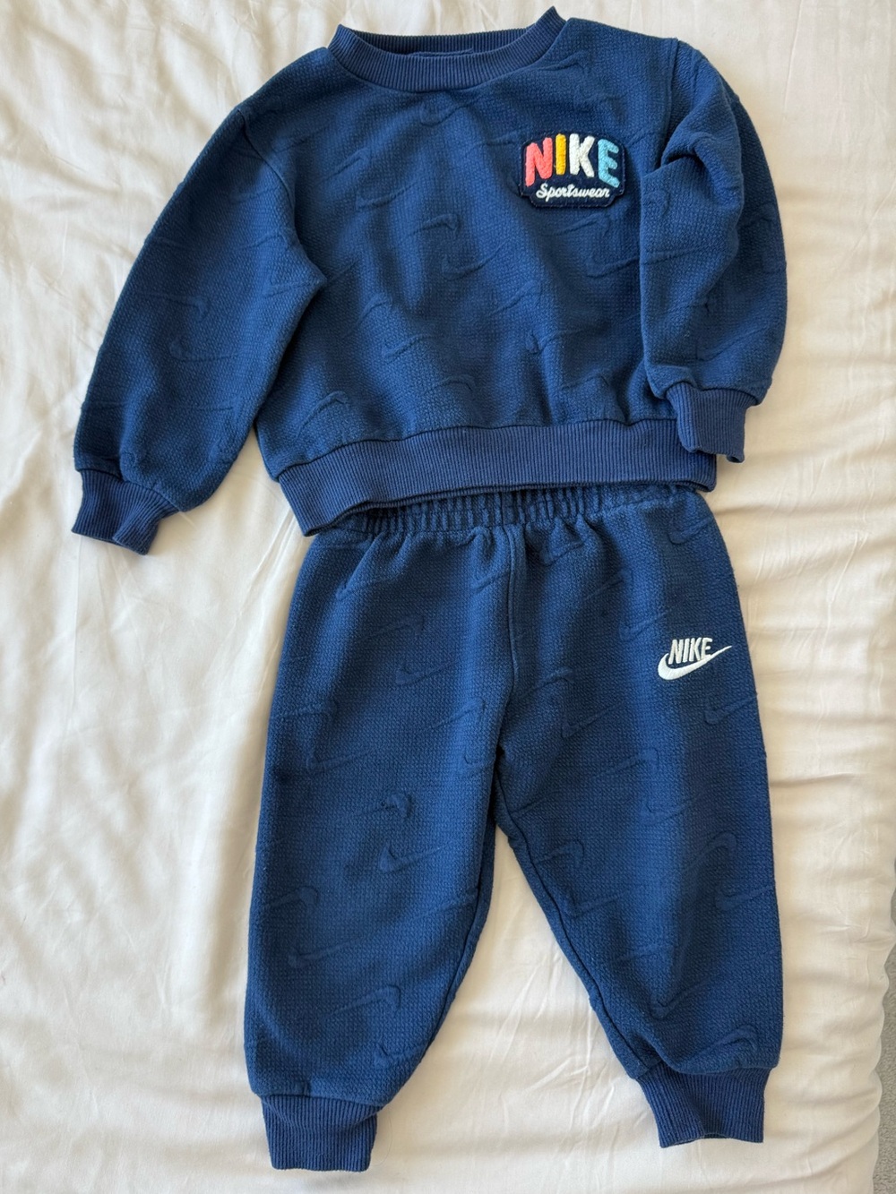 Nike Toddler Royal Blue jogger track suit sweatpants sweater set - 3T